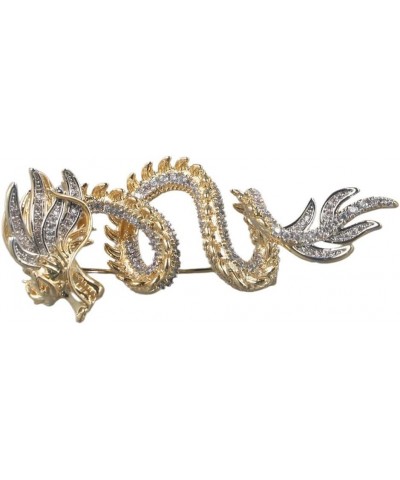 Vintage Dragon Crystal Brooches Pins,Elegant Rhinestone Animal Suit Lapel Brooch Pin Punk Jewelry Dragon Brooch Jewelry Acces...