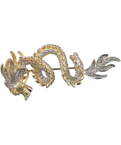 Vintage Dragon Crystal Brooches Pins,Elegant Rhinestone Animal Suit Lapel Brooch Pin Punk Jewelry Dragon Brooch Jewelry Acces...