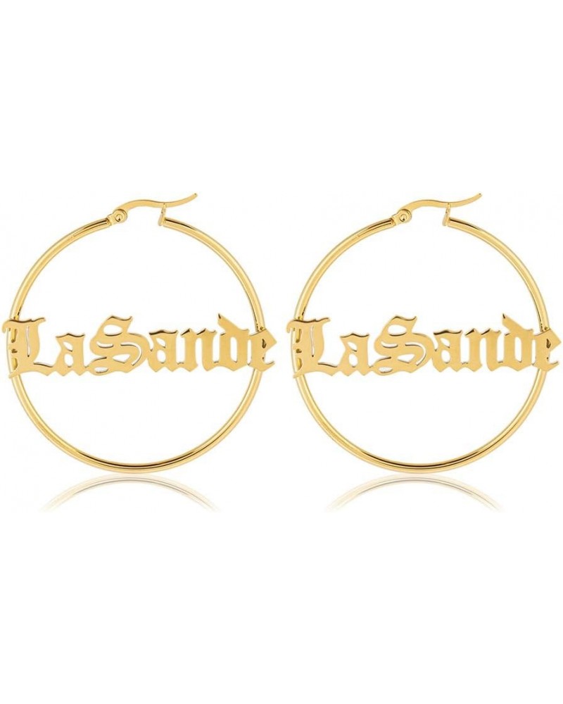 Custom Name Earrings Personalized Big Hoop Earrings Oversize Hip-Hop Earrings with Any Name for Women Girls Style 11 Hoop $10...