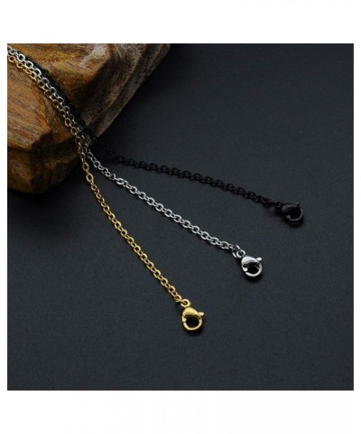 Men's Women's Stainless Steel Simple Small Bead/Round Box/NK/Coffee Bean/Flower Pot Chain Necklace Black-O Chain Width:2mm 21...