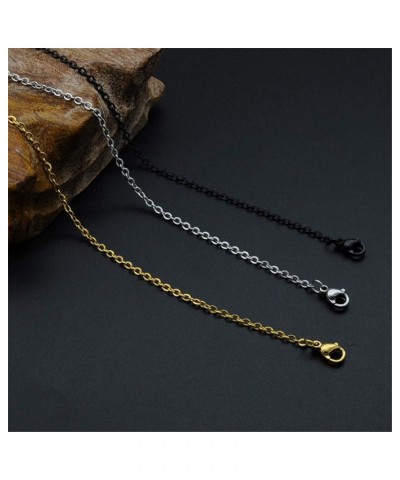 Men's Women's Stainless Steel Simple Small Bead/Round Box/NK/Coffee Bean/Flower Pot Chain Necklace Black-O Chain Width:2mm 21...