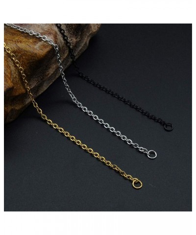 Men's Women's Stainless Steel Simple Small Bead/Round Box/NK/Coffee Bean/Flower Pot Chain Necklace Black-O Chain Width:2mm 21...