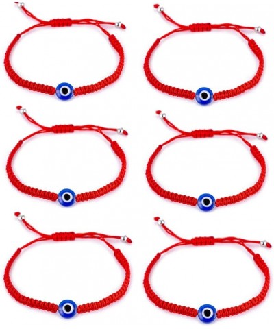 6pcs Red String Evil Eye Charm Bracelets for Women Men Teen Girls Boys Handmade Macrame Braided Kabbalah Bracelet for Protect...