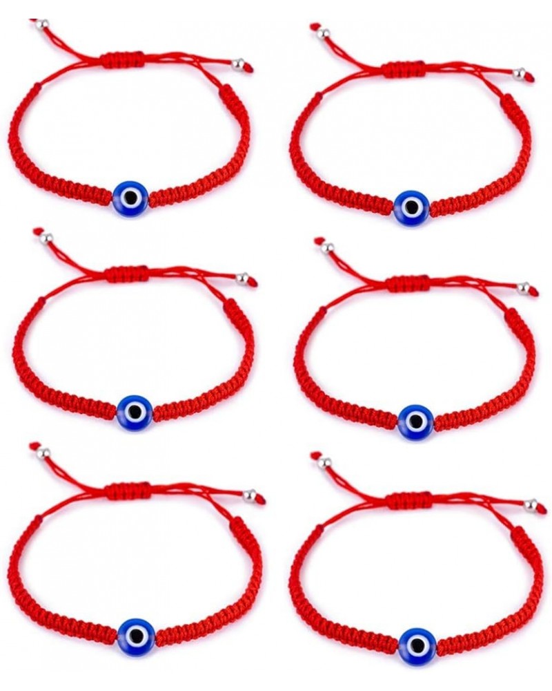 6pcs Red String Evil Eye Charm Bracelets for Women Men Teen Girls Boys Handmade Macrame Braided Kabbalah Bracelet for Protect...