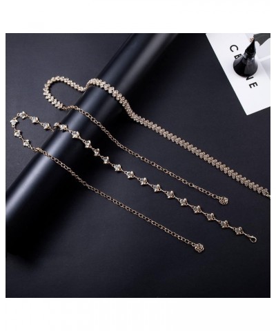 2 Pcs Belly Waist Chain for Women Chain Belts for Dress Rhinestone Waist Chain Body Chain Jewelry M: 120CM(47IN) Gold $10.07 ...