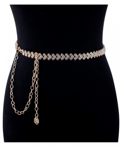 2 Pcs Belly Waist Chain for Women Chain Belts for Dress Rhinestone Waist Chain Body Chain Jewelry M: 120CM(47IN) Gold $10.07 ...