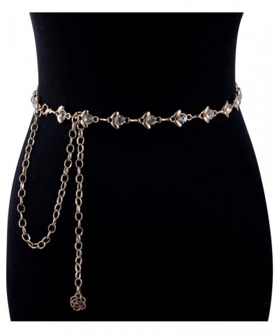 2 Pcs Belly Waist Chain for Women Chain Belts for Dress Rhinestone Waist Chain Body Chain Jewelry M: 120CM(47IN) Gold $10.07 ...