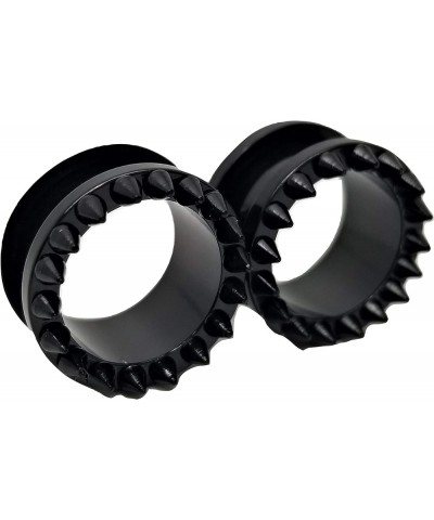 Black Stainless Steel Spiked Ear Plugs - Screw-On Gauges - 6 Sizes - Pair - New! 00 Gauge (10mm) $10.77 Body Jewelry