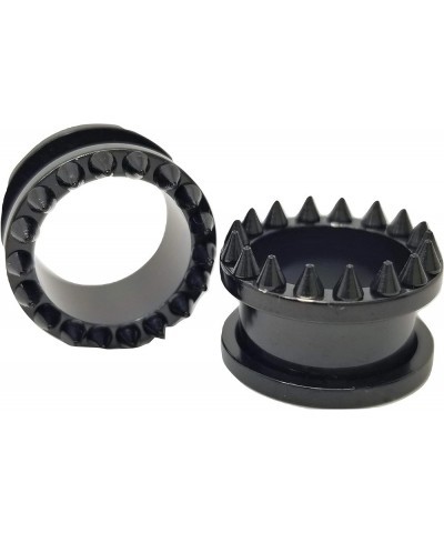 Black Stainless Steel Spiked Ear Plugs - Screw-On Gauges - 6 Sizes - Pair - New! 00 Gauge (10mm) $10.77 Body Jewelry