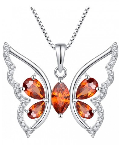 Butterfly Necklace for Women 925 Sterling Silver Birthstone Butterfly Pendant Jewelry Gifts A.January-Garnet $31.20 Necklaces