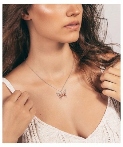 Butterfly Necklace for Women 925 Sterling Silver Birthstone Butterfly Pendant Jewelry Gifts A.January-Garnet $31.20 Necklaces