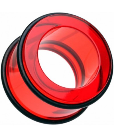 Basic Acrylic No Flare Ear Gauge WildKlass Tunnel Plug (Sold as Pairs) 7/8" (22mm) Red $10.79 Body Jewelry