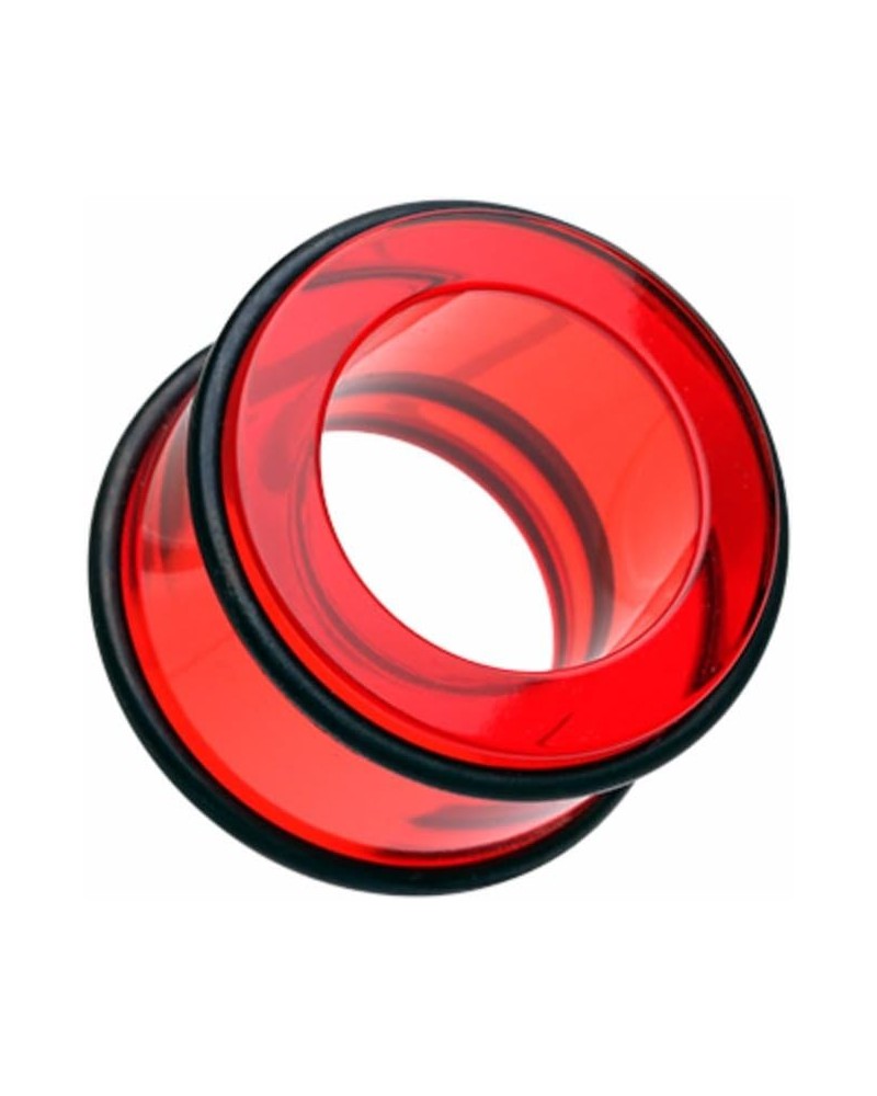 Basic Acrylic No Flare Ear Gauge WildKlass Tunnel Plug (Sold as Pairs) 7/8" (22mm) Red $10.79 Body Jewelry