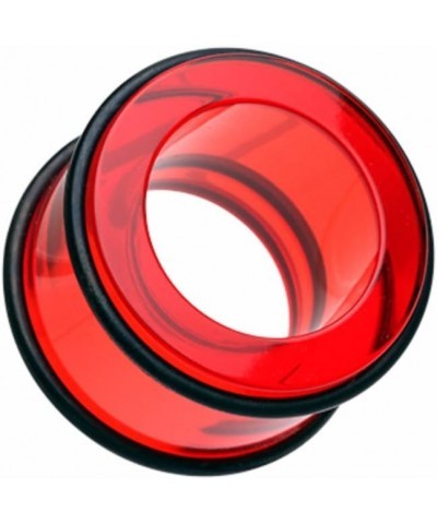 Basic Acrylic No Flare Ear Gauge WildKlass Tunnel Plug (Sold as Pairs) 7/8" (22mm) Red $10.79 Body Jewelry