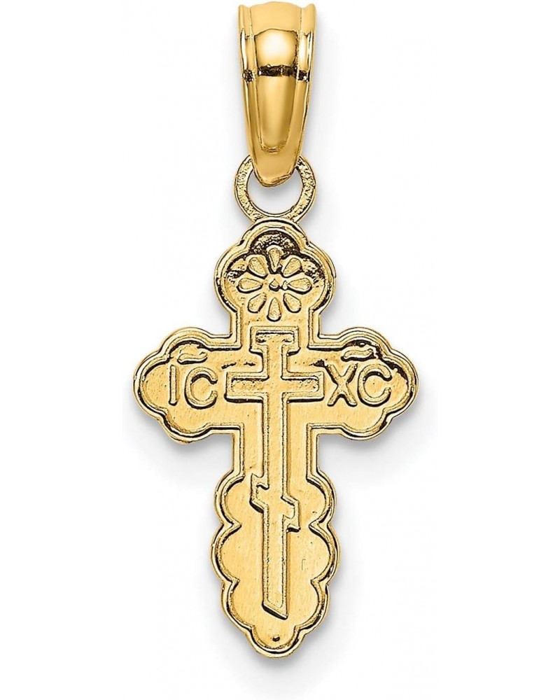 14k Yellow Gold Mini Budded IC XC Eastern Orthodox Cross Pendant $28.16 Pendants