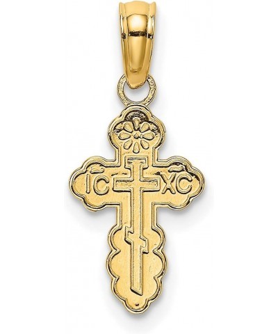 14k Yellow Gold Mini Budded IC XC Eastern Orthodox Cross Pendant $28.16 Pendants