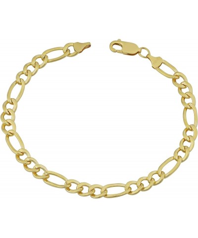 Men's 14k Yellow Gold Filled 3.3mm 4.2mm 5.2mm 6mm 7.8mm 8.6mm Solid Figaro Link Bracelet 8.5 Inches 6 mm wide $39.00 Bracelets