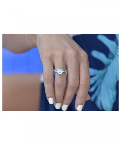 Sterling Silver 2 Carat CZ Baguette Round Solitaire Engagement Ring Bridal Wedding Jewelry $20.98 Rings