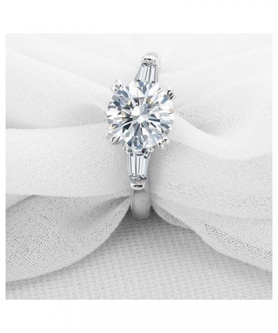 Sterling Silver 2 Carat CZ Baguette Round Solitaire Engagement Ring Bridal Wedding Jewelry $20.98 Rings