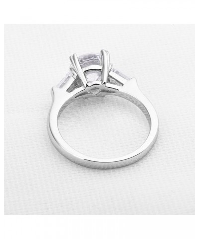 Sterling Silver 2 Carat CZ Baguette Round Solitaire Engagement Ring Bridal Wedding Jewelry $20.98 Rings