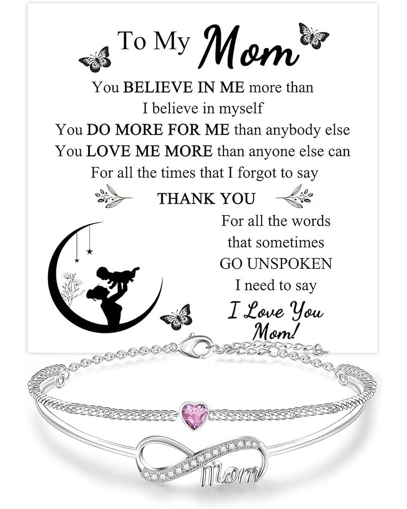 ???????? ???????? for Mom Birthday ???? ??? ??? from Daughter Son Birthstone Bracelets for Women Mother Mama Bonus Mom Stepmo...