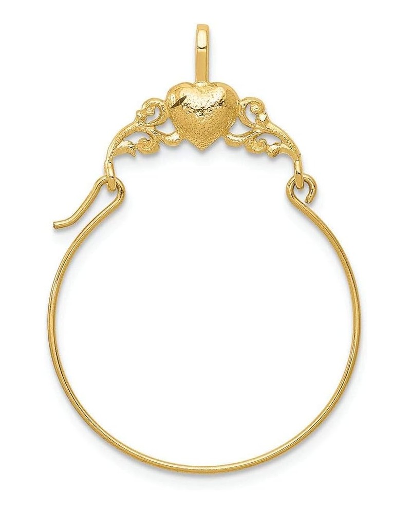 14k Yellow Gold Polished Heart Charm Holder $54.00 Bracelets