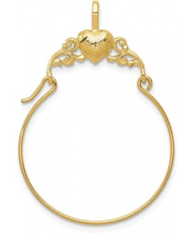 14k Yellow Gold Polished Heart Charm Holder $54.00 Bracelets