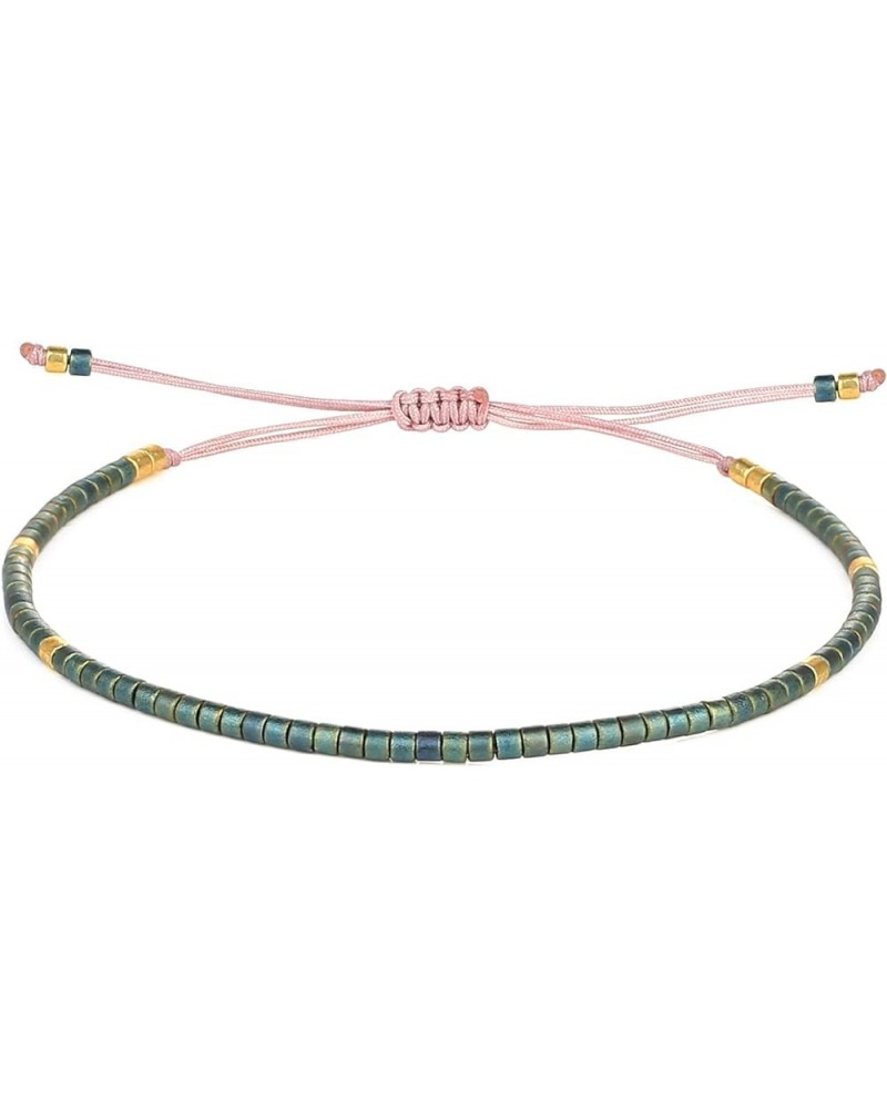 Miyuki Beaded Friendship Bracelets Thin Rope Bracelets Women Handmade Wrap Bracelets Jewelry Dull Green $9.87 Bracelets