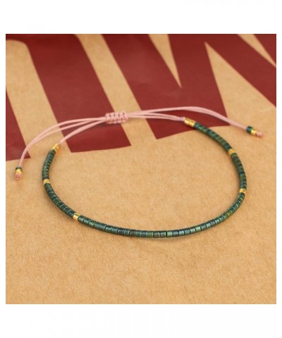 Miyuki Beaded Friendship Bracelets Thin Rope Bracelets Women Handmade Wrap Bracelets Jewelry Dull Green $9.87 Bracelets