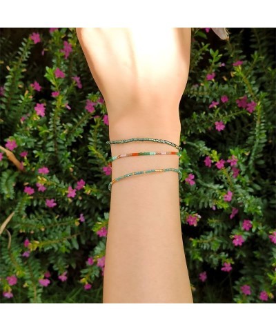 Miyuki Beaded Friendship Bracelets Thin Rope Bracelets Women Handmade Wrap Bracelets Jewelry Dull Green $9.87 Bracelets