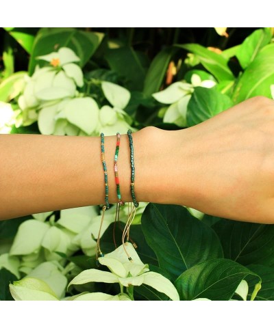 Miyuki Beaded Friendship Bracelets Thin Rope Bracelets Women Handmade Wrap Bracelets Jewelry Dull Green $9.87 Bracelets