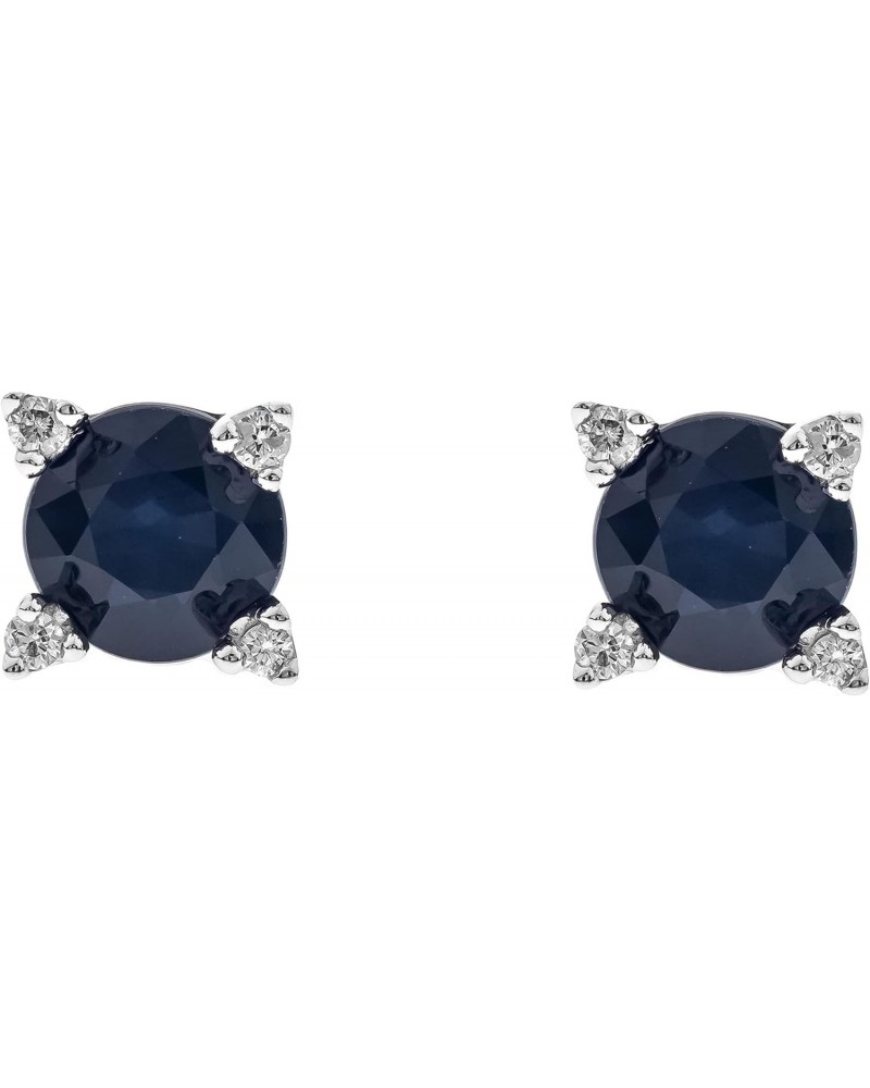 10K White Gold Genuine Blue Sapphire and Natural Diamond (I1) Earring for Women. $248.08 Earrings