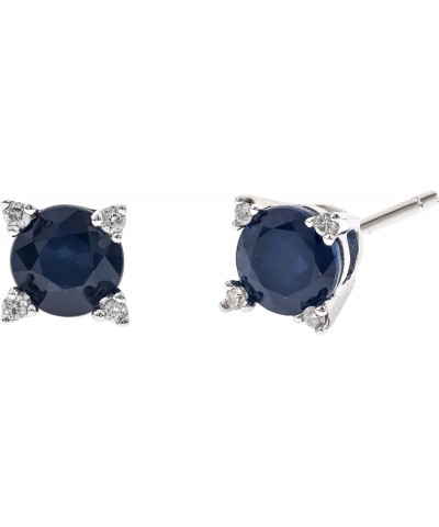 10K White Gold Genuine Blue Sapphire and Natural Diamond (I1) Earring for Women. $248.08 Earrings