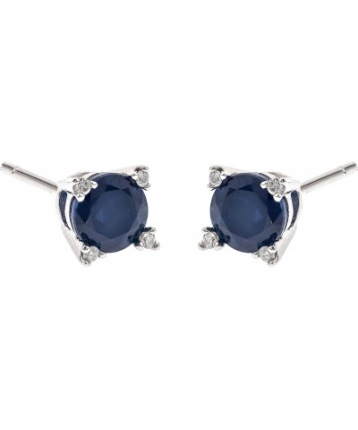 10K White Gold Genuine Blue Sapphire and Natural Diamond (I1) Earring for Women. $248.08 Earrings