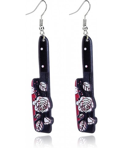 Horror Skeleton Knife Acrylic Dangle Drop Earrings for Women Girls Punk Unique Gothic Earrings Gothic Knives Dangling Charm F...