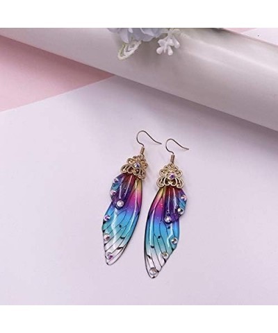 Handmade Fairy Simulation Wing Clip on Earrings Insect Butterfly Wing Non Pierced Rhinestone Ear Clips Romantic Bridal Jewelr...