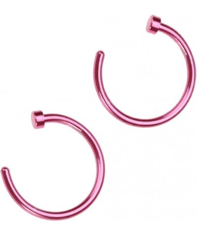 2 Pcs Nose Hoop Nose Rings for Women Fake Nose Ring Stud Nose Studs for Women Nose Piercing Stud Medium Pink $6.96 Body Jewelry