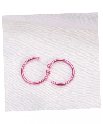 2 Pcs Nose Hoop Nose Rings for Women Fake Nose Ring Stud Nose Studs for Women Nose Piercing Stud Medium Pink $6.96 Body Jewelry