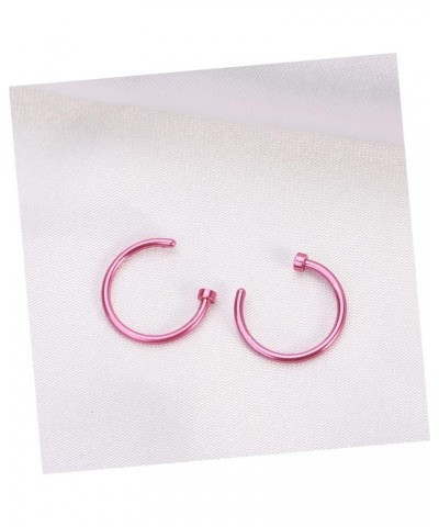 2 Pcs Nose Hoop Nose Rings for Women Fake Nose Ring Stud Nose Studs for Women Nose Piercing Stud Medium Pink $6.96 Body Jewelry