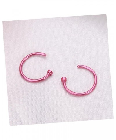 2 Pcs Nose Hoop Nose Rings for Women Fake Nose Ring Stud Nose Studs for Women Nose Piercing Stud Medium Pink $6.96 Body Jewelry