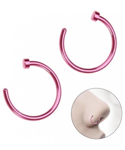 2 Pcs Nose Hoop Nose Rings for Women Fake Nose Ring Stud Nose Studs for Women Nose Piercing Stud Medium Pink $6.96 Body Jewelry