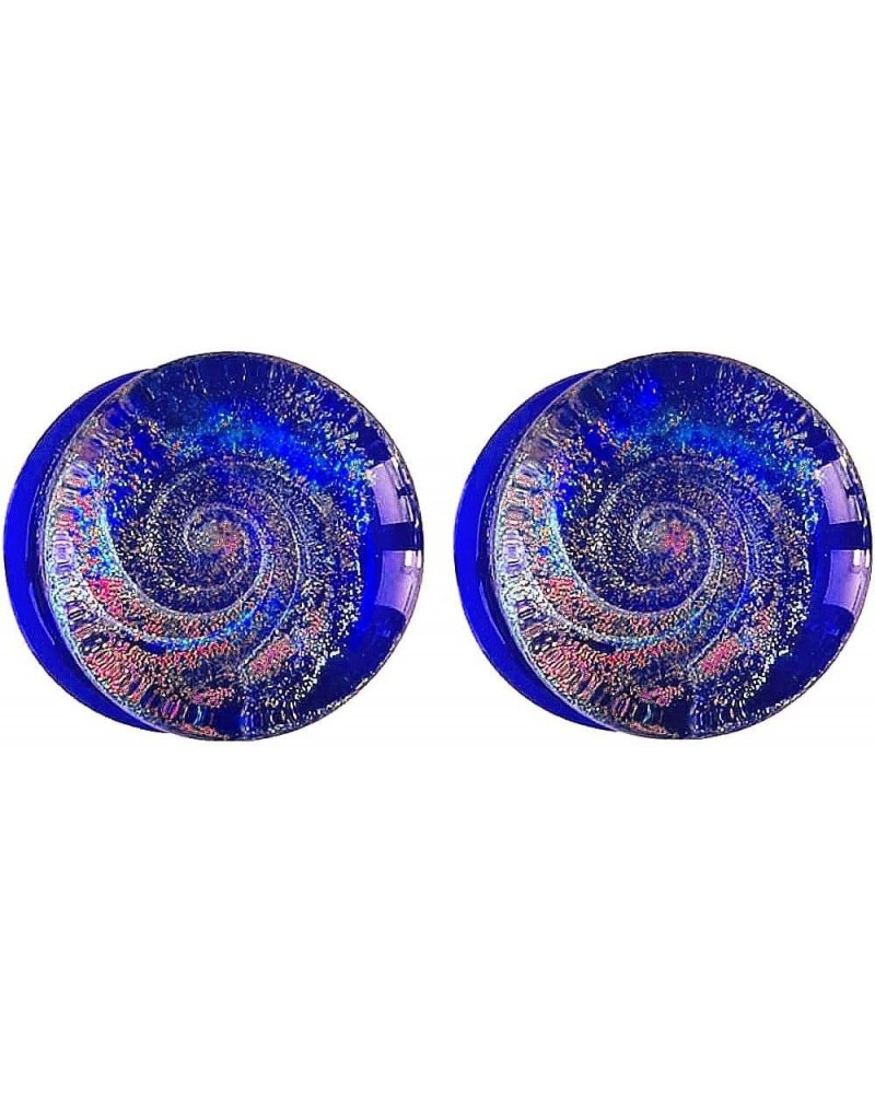 SoScene Sparkle Galaxy Double Flared Glass Plugs 12mm- 1/2 inch blue $10.17 Body Jewelry