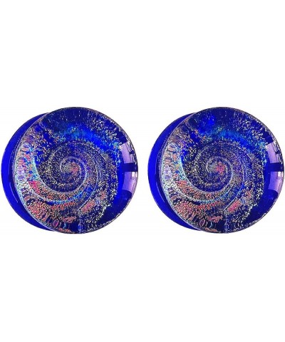 SoScene Sparkle Galaxy Double Flared Glass Plugs 12mm- 1/2 inch blue $10.17 Body Jewelry