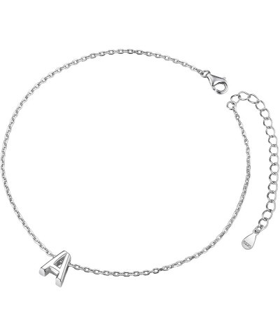 Women Silver Initial Bracelet/Anklet, 26 Letter Chain Bracelet/Foot Chain, with S925 Stamp-Send Gift Box A anklet $8.39 Anklets