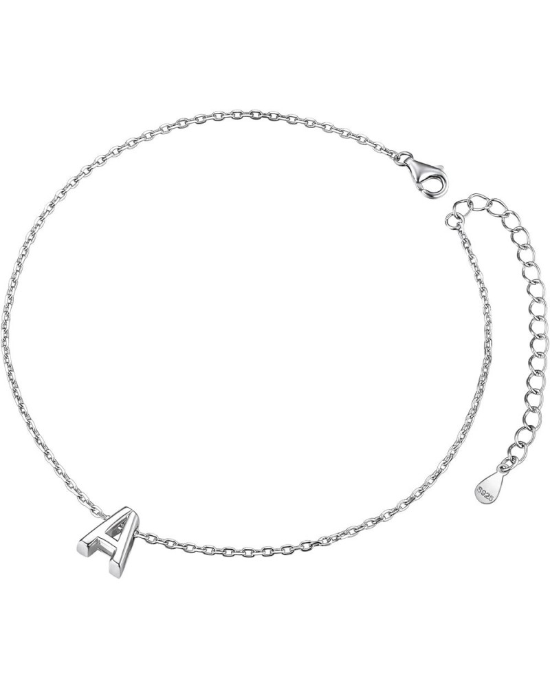 Women Silver Initial Bracelet/Anklet, 26 Letter Chain Bracelet/Foot Chain, with S925 Stamp-Send Gift Box A anklet $8.39 Anklets