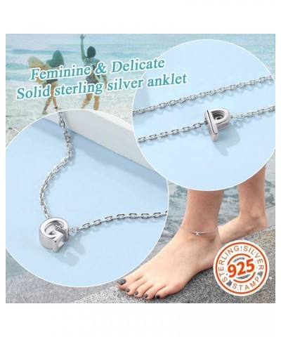 Women Silver Initial Bracelet/Anklet, 26 Letter Chain Bracelet/Foot Chain, with S925 Stamp-Send Gift Box A anklet $8.39 Anklets