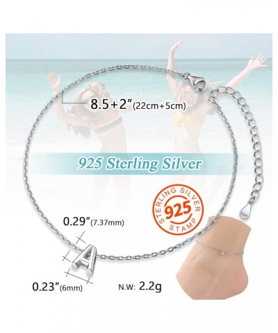 Women Silver Initial Bracelet/Anklet, 26 Letter Chain Bracelet/Foot Chain, with S925 Stamp-Send Gift Box A anklet $8.39 Anklets