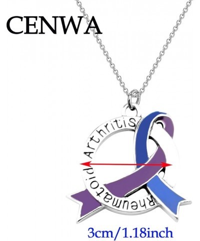 Blue & Purple Awareness Ribbon Jewelry RA Warriors Gift Rheumatoid Arthritis Awareness Zipper Pull/Necklace Blue & Purple N $...