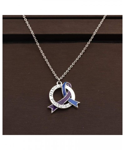 Blue & Purple Awareness Ribbon Jewelry RA Warriors Gift Rheumatoid Arthritis Awareness Zipper Pull/Necklace Blue & Purple N $...