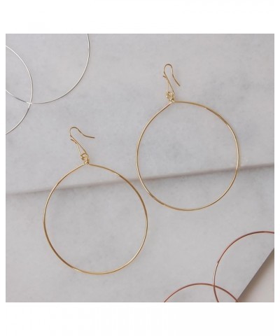 18K Gold, Rose or 925 Sterling Silver Plated Dangle Earrings for Women - Minimalist Round Drop Hoops - Hypoallergenic and Saf...